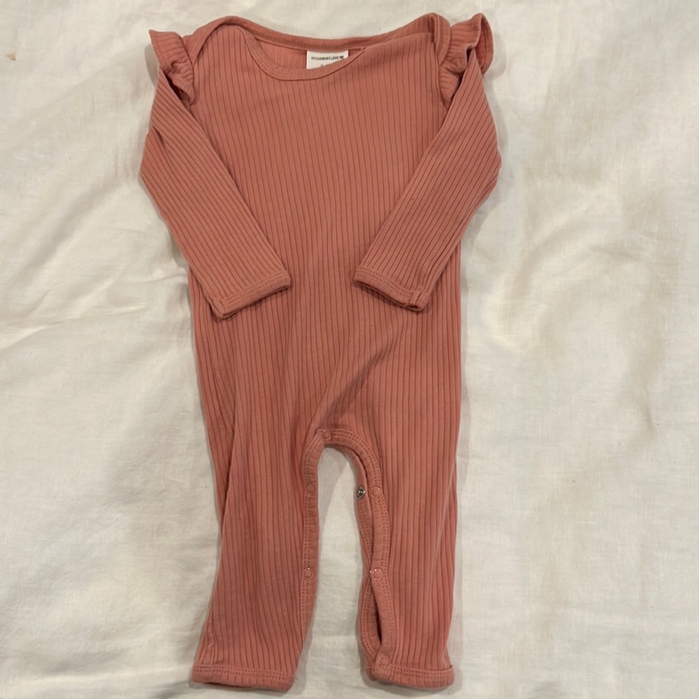 Spearmint Love Onesie -Dusty Rose color
